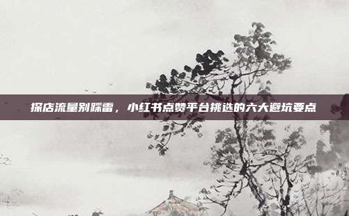 探店流量别踩雷,小红书点赞平台挑选的六大避坑要点
