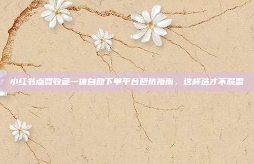 小红书点赞收藏一体自助下单平台避坑指南,这样选才不踩雷