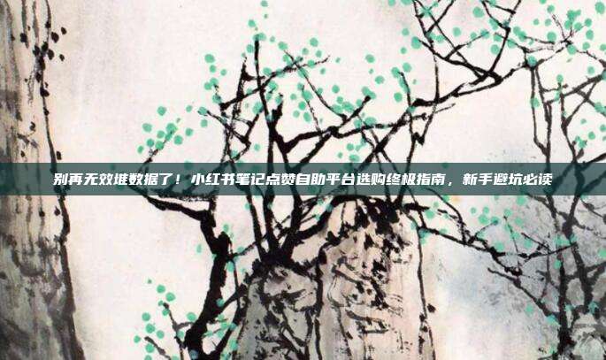 别再无效堆数据了!小红书笔记点赞自助平台选购终极指南,新手避坑必读