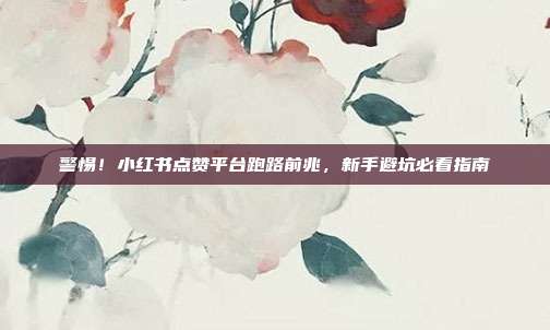 警惕!小红书点赞平台跑路前兆,新手避坑必看指南