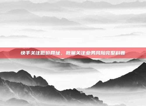 快手关注低价网址,批量关注业务风险完整科普