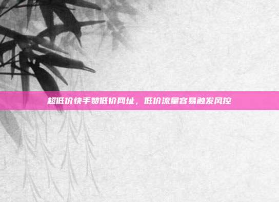 超低价快手赞低价网址,低价流量容易触发风控