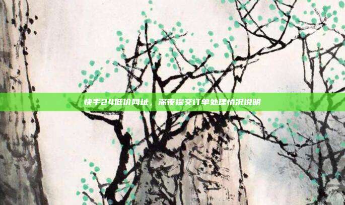 快手24低价网址,深夜提交订单处理情况说明