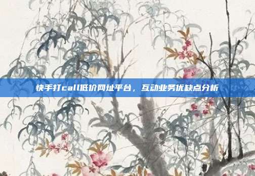 快手打call低价网址平台,互动业务优缺点分析