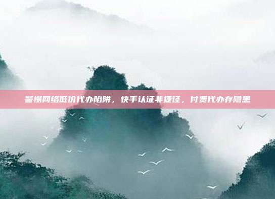 警惕网络低价代办陷阱,快手认证非捷径,付费代办存隐患