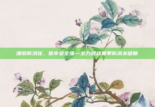 绷紧防汛弦,筑牢安全堤—全力迎战夏季防汛关键期