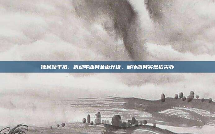 便民新举措,机动车业务全面升级,多项服务实现指尖办