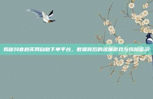 揭秘抖音秒买网自助下单平台,数据背后的流量游戏与风险警示