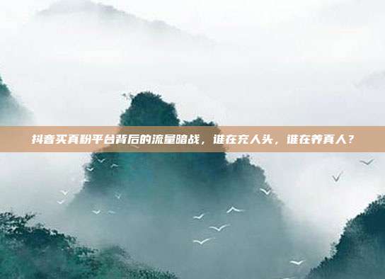 抖音买真粉平台背后的流量暗战,谁在充人头,谁在养真人?