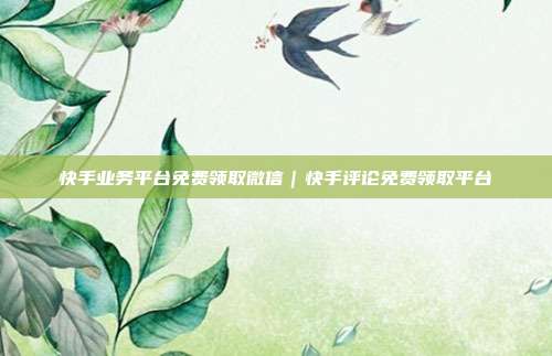 快手业务平台免费领取微信|快手评论免费领取平台