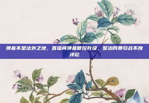 弹幕不是法外之地,直播间弹幕管控升级,整治网暴引战不良评论