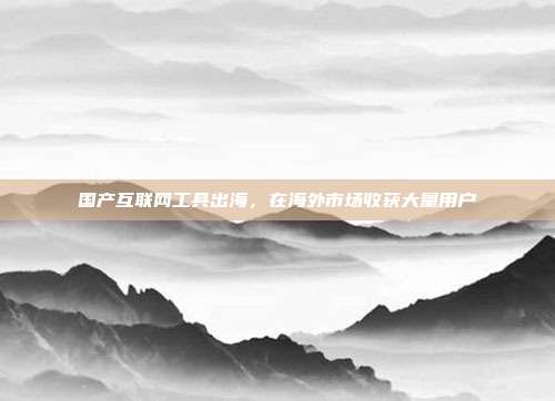 国产互联网工具出海，在海外市场收获大量用户