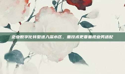 企业数字化转型进入深水区,重技术更要重视业务适配