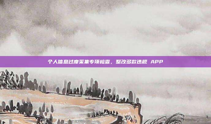 个人信息过度采集专项检查，整改多款违规 APP