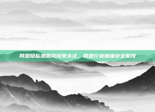 网盘隐私泄露风险受关注,网盘行业加强安全整改