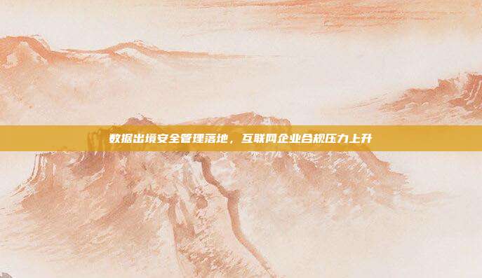 数据出境安全管理落地,互联网企业合规压力上升