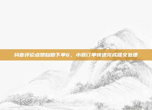 抖音评论点赞自助下单6，小额订单快速完成提交处理