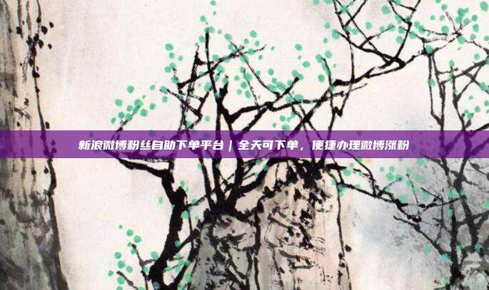 新浪微博粉丝自助下单平台｜全天可下单，便捷办理微博涨粉