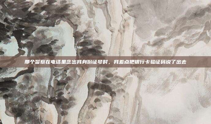 那个警察在电话里念出我身份证号时,我差点把银行卡验证码说了出去