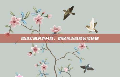 湿地公园对外开放,市民亲近自然又添场地
