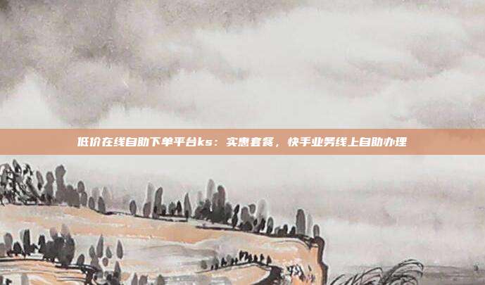 低价在线自助下单平台ks:实惠套餐,快手业务线上自助办理