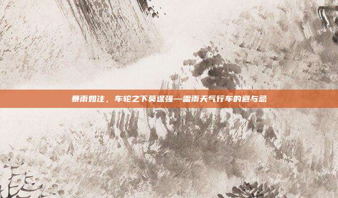暴雨如注,车轮之下莫逞强—雷雨天气行车的避与忌