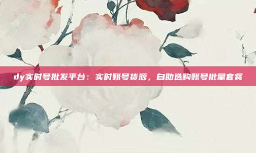 dy实时号批发平台:实时账号货源,自助选购账号批量套餐