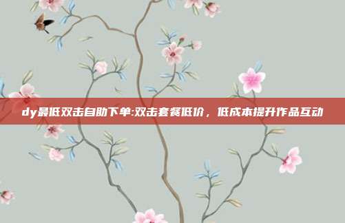 dy最低双击自助下单:双击套餐低价,低成本提升作品互动