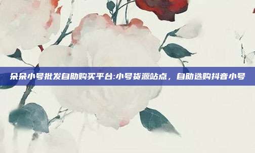 朵朵小号批发自助购买平台:小号货源站点,自助选购抖音小号