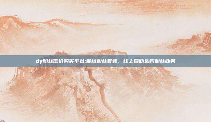 dy粉丝低价购买平台:多档粉丝套餐,线上自助选购粉丝业务