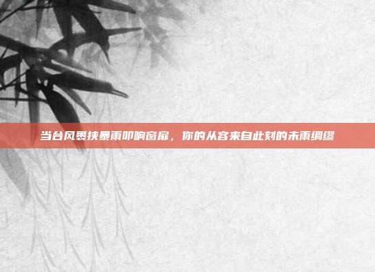 当台风裹挟暴雨叩响窗扉,你的从容来自此刻的未雨绸缪