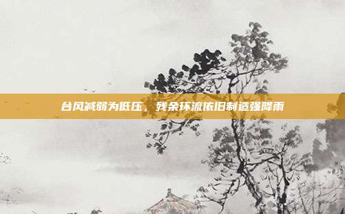 台风减弱为低压，残余环流依旧制造强降雨