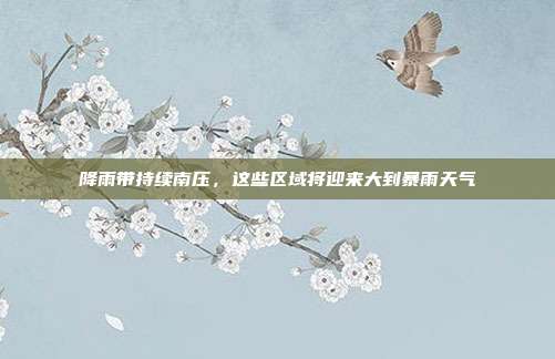 降雨带持续南压,这些区域将迎来大到暴雨天气