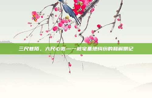 三尺巷陌,六尺心宽—一桩宅基地纠纷的和解侧记