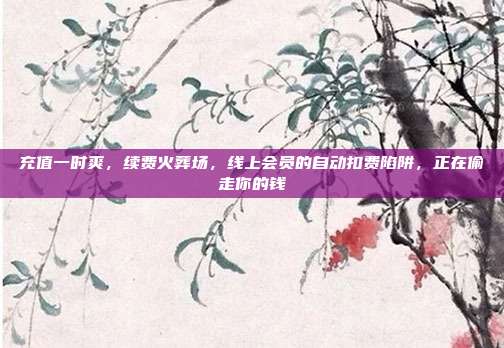 充值一时爽,续费火葬场,线上会员的自动扣费陷阱,正在偷走你的钱