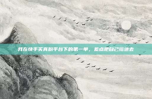 我在快手买真粉平台下的第一单，差点把自己搭进去