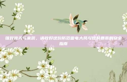 强对流天气来袭,请收好这份防范雷电大风与短时暴雨的安全指南