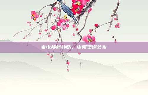 家电换新补贴,申领渠道公布