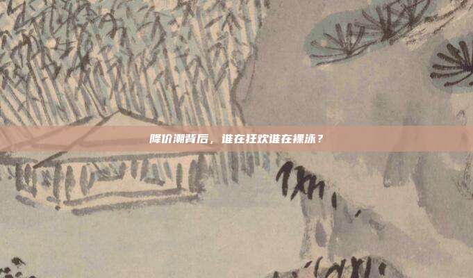 降价潮背后,谁在狂欢谁在裸泳?