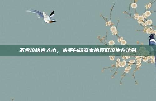 不卷价格卷人心,快手白牌商家的反低价生存法则