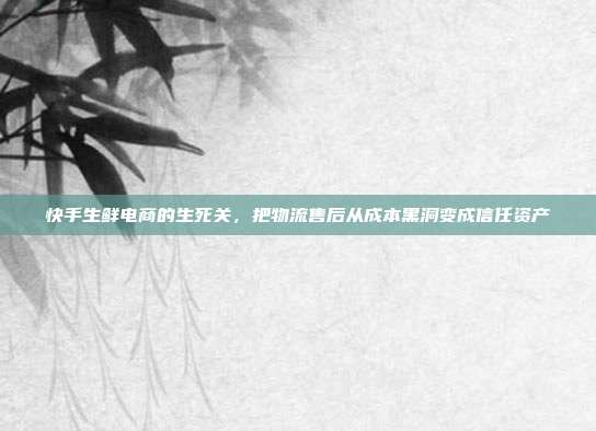 快手生鲜电商的生死关,把物流售后从成本黑洞变成信任资产