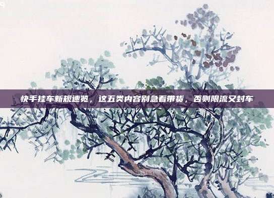 快手挂车新规速览,这五类内容别急着带货,否则限流又封车