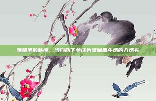 暗箱里的秩序,当自助下单成为流量角斗场的入场券