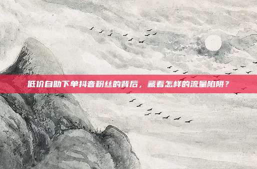 低价自助下单抖音粉丝的背后，藏着怎样的流量陷阱？