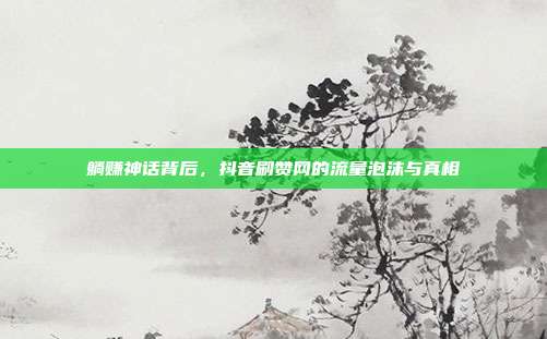 躺赚神话背后,抖音刷赞网的流量泡沫与真相