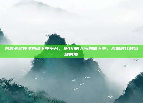 抖音卡盟在线自助下单平台,24小时人气自助下单,流量时代的隐秘角落