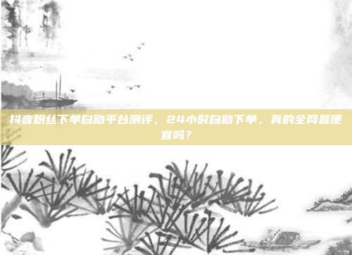 抖音粉丝下单自助平台测评,24小时自助下单,真的全网最便宜吗?