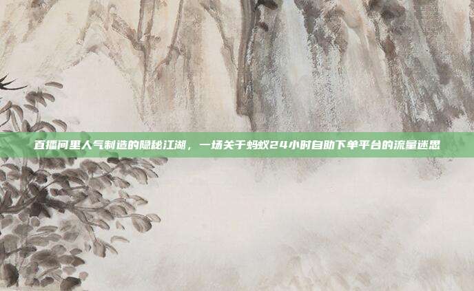 直播间里人气制造的隐秘江湖，一场关于蚂蚁24小时自助下单平台的流量迷思