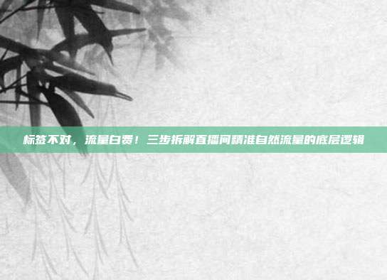 标签不对,流量白费!三步拆解直播间精准自然流量的底层逻辑