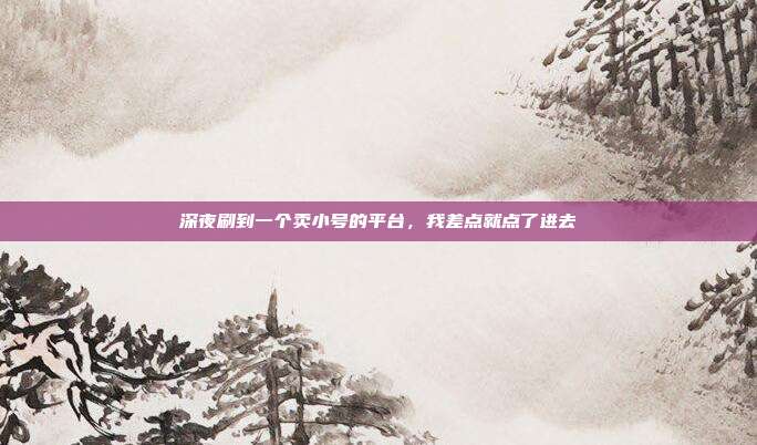 深夜刷到一个卖小号的平台，我差点就点了进去
